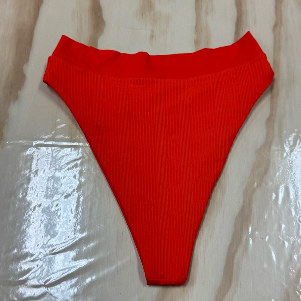 L*Space Vibrant Orange Ribbed 2 Piece Swimsuit - Picture 5 of 9
